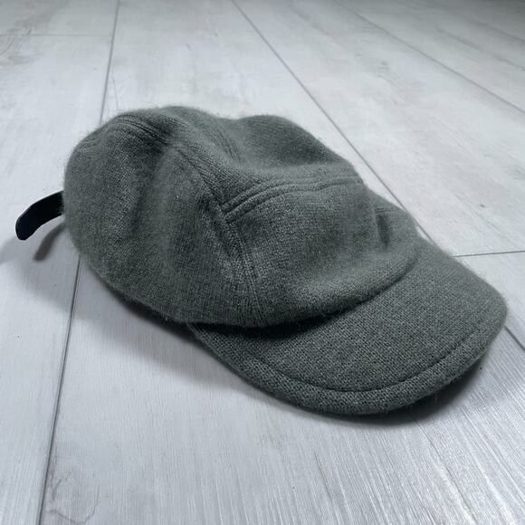 Rag & Bone Cashmere Baseball Cap Womens Riley Adjustable Gray Buckle Hat - Picture 1 of 7